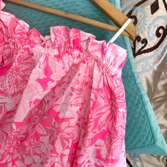 Lilly Pulitzer Jamielynn Off-Shoulder Roxie Pink Top - Picture 2 of 12